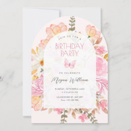 Convite Floral rosa 