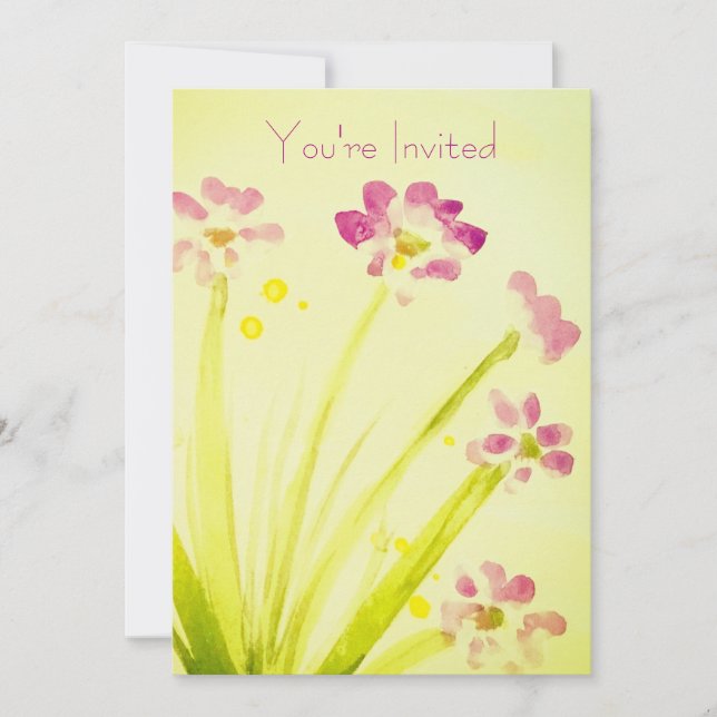 Convite Floral rosa e Limão (Frente)