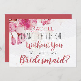 Convite Floral Rosa, não posso amarrar o nó sem você