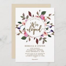 Convite floral rosa nós amarramos o nó nós fugimos do conv