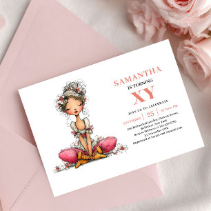 Convite Floral Rosa para o 2º Aniversário da Menin