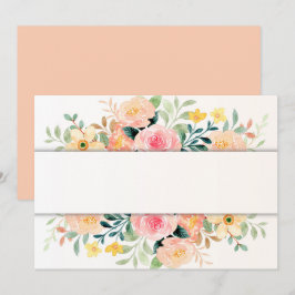 Convite Floral Rosa Peachy Personalizado