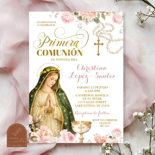 Convite Floral Rosa Senhora de Guadalupe Primera C (Criador carregado)