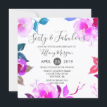Convite Floral Roxo Sessenta e Fabulosa Festa de aniversár<br><div class="desc">Floral Roxo Sessenta e Fabulosa Design de 60ª Festa de aniversário por cortesia de www.createthecut.com Ver coleção correspondente em nossa loja zazzle Niche & Nest (link abaixo)</div>