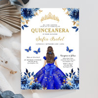 Floral Royal Butterfly Princesa Quinceanera