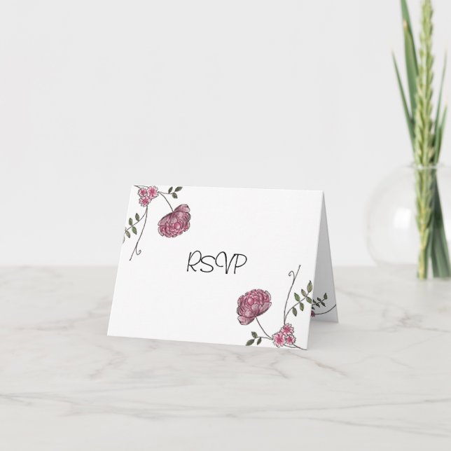 Convite Floral RSVP cards (Frente)