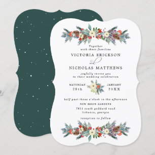 Convite Floral Russo Casamento Botânico de inverno