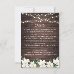 Convite Floral Russo Wood Magnolia String Lights
