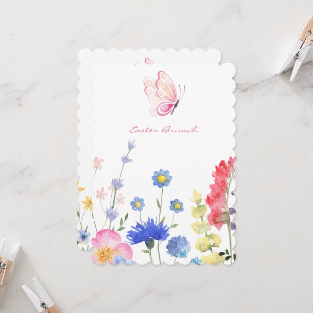 Convite Floral Rustic Easter (Frente/Verso In Situ)