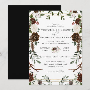 Convite Floral Rústico Casamento Botânico Boho