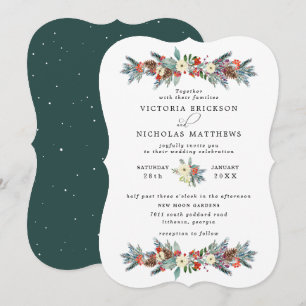 Convite Floral Rústico Casamento Botânico de Inverno