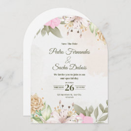 Convite Floral Save The Date Invitation | Elegant Wedding 