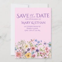 Floral Save the Date Wedding Invitation 
