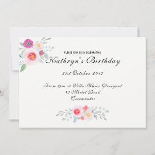 Convite Floral Simples, mas Elegante, Peony Watercolor