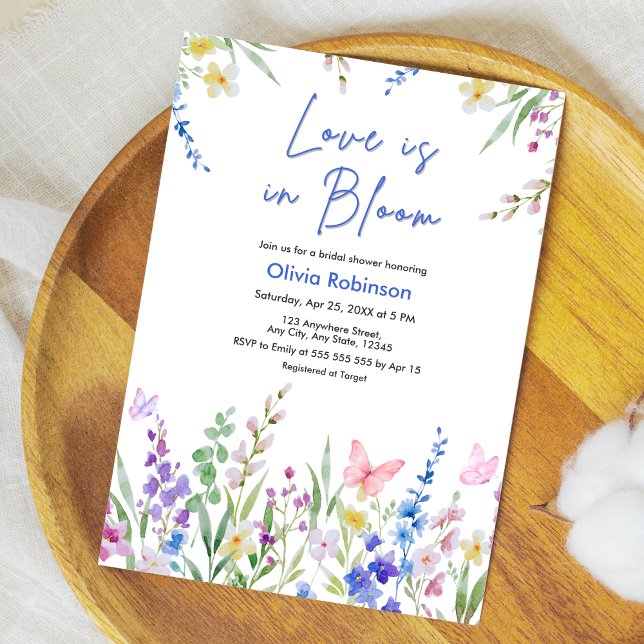 Convite Floral Spring Love is in Bloom Bridal Shower  (Floral Spring Love is in Bloom Bridal Shower Invitation )