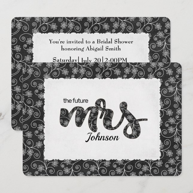 Convite Floral Sra. Chá de panela Conite (Frente/Verso)