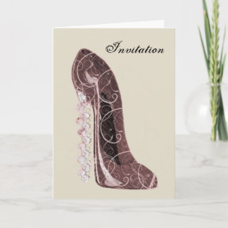 Convite Floral Stiletto Calçado Art