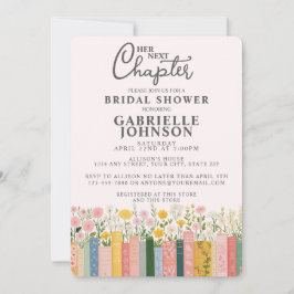 Convite Floral Storybook Her Next Chapter Bridal Shower 