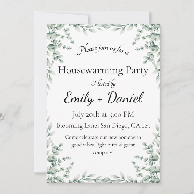 Convite Floral summer house warming party invitation (Frente)