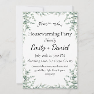 Convite Floral summer house warming party invitation