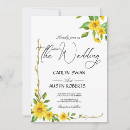 Convite Floral Sunflower Moderno Elegante