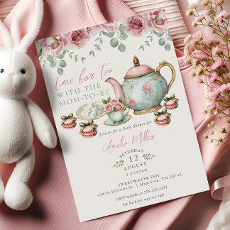 Convite Floral Tea with the Mom-to-be Girl Baby Shower