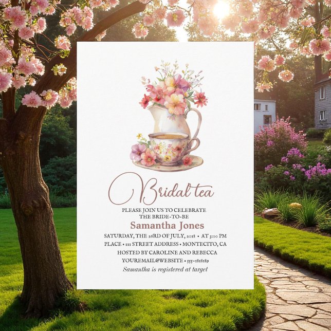Convite Floral Terracotta Boho Tea Party Chá de panela (Criador carregado)