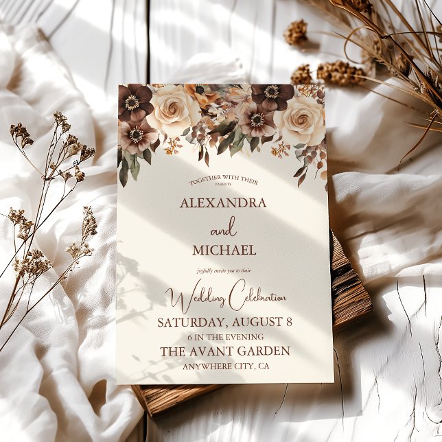 Convite Floral Terracotta Wedding (Criador carregado)