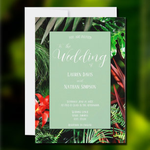 Convite Floral Tropical, Cores Terrosas, Moderno, Casament