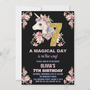 Convite Floral Unicorn - Vozes de Aniversário