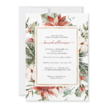 Floral Verde de Inverno | Chás de Bebê de Natal