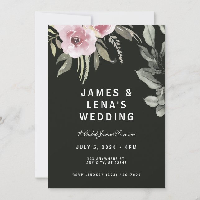 Convite Floral Verde Fresco e Elegante (Frente)