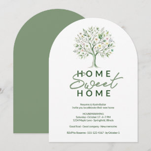 Convite Floral Verde Lar Doce Lar Abertura TMF26