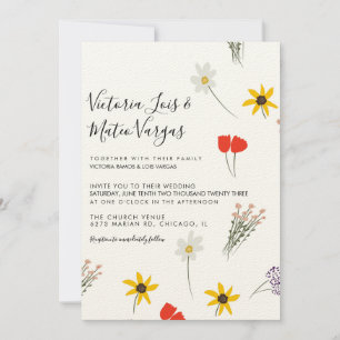 Convite Floral Verde Silvestre Casamento Bege