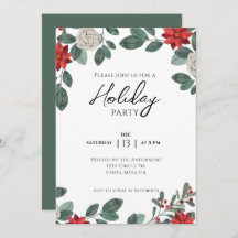 Floral Verde Vermelho do Partido das Férias