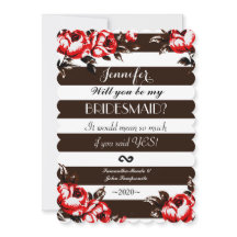 Floral Vermelho Moderno Elegante, Banhas Pretas e