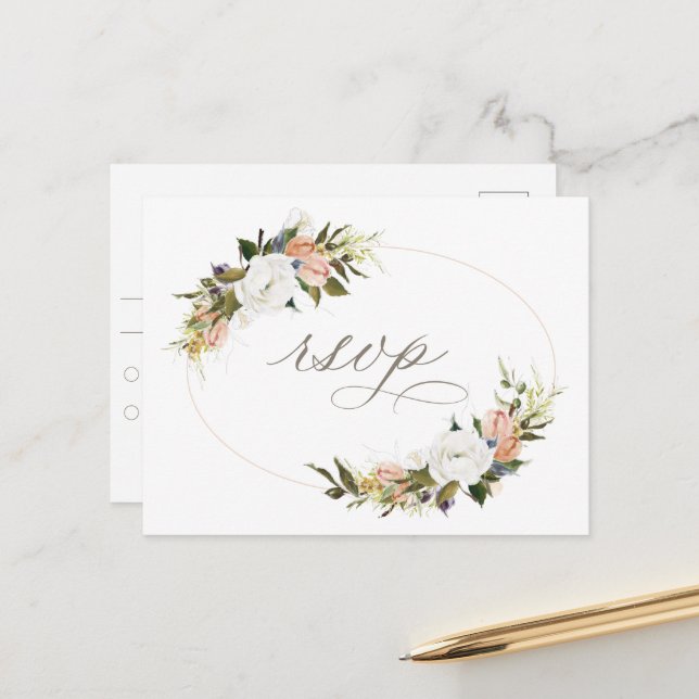 Convite Floral Vintage (Frente/Verso In Situ)