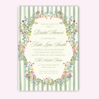Convite Floral Vintage Bridal Shower Invitation: Editable
