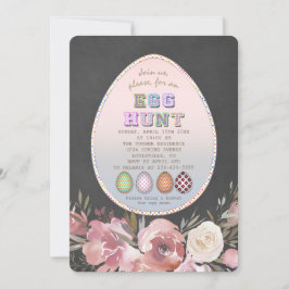 Convite Floral Vintage Lace Chalk Easter Ount Party
