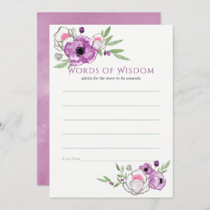 Convite Floral Violet and Sage Chá de fraldas