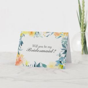 Convite Floral Você Será Minha Carta De Bridesmaid