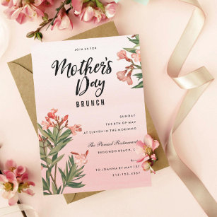 Convite Floral Watercolor Dia de as mães Brunch