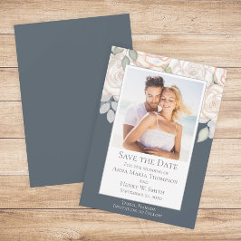 Convite Floral Watercolor Greenery Salvar a Cinza de Datas