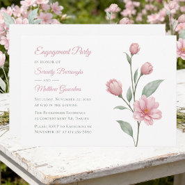 Convite Floral Watercolor Pink Sage Engagement Party