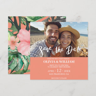 Convite Floral Watercolor Tropical Beach Salve a data