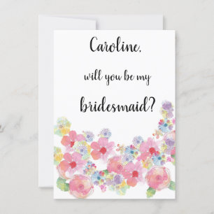 Convite Floral Watercolor Você Será Minha Design De Brides