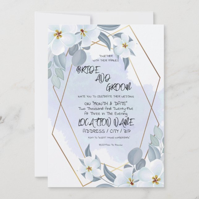 Convite Floral Watercolor Wedding (Frente)