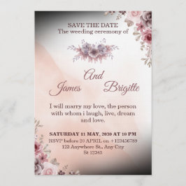 Convite Floral Wedding Invitation CARD modern design