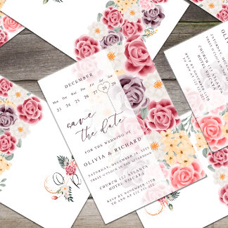 Convite Floral wedding invitation combines romantic elegan