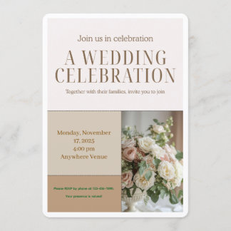 Convite Floral Wedding Invitation-Elegant Botanical Design